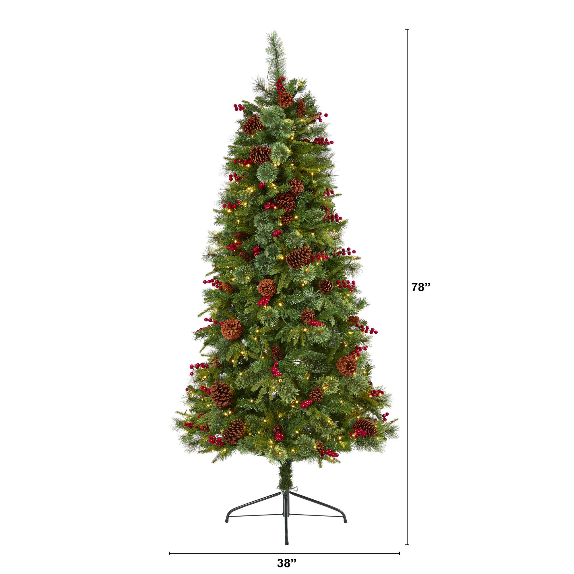 6.5ft. Pre-Lit Norway Mixed Pine Artificial Christmas Tree, Clear LED Lights